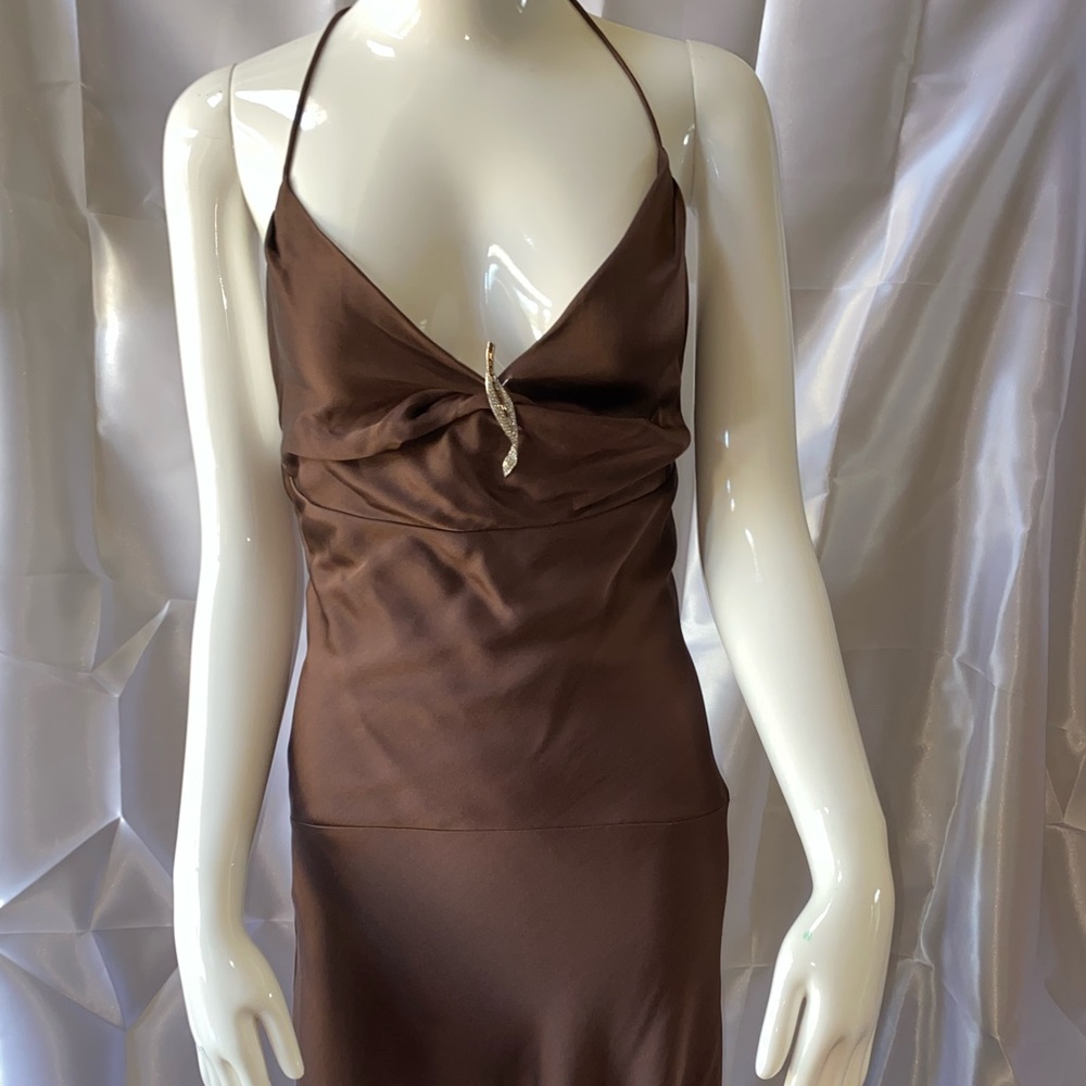 brown ball gown